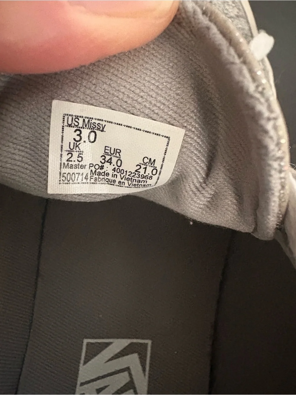 Vans silver glitter